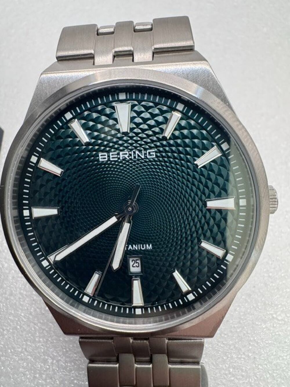 Bering Titanium Green Dial Men's Quartz Watch, 41mm 16141-708